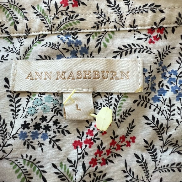 Ann Mashburn Floral Button Ip Cotton Shirt - Picture 8 of 9